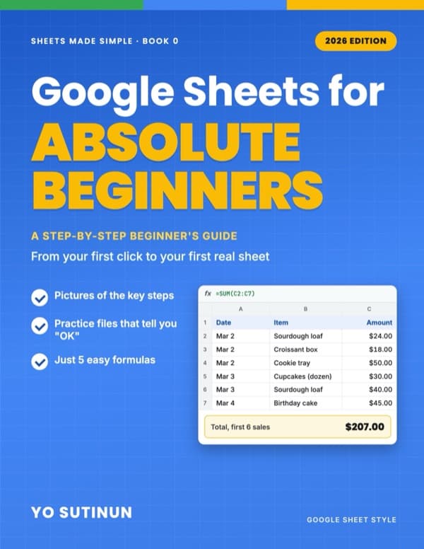 Google Sheets for Absolute Beginners — book cover