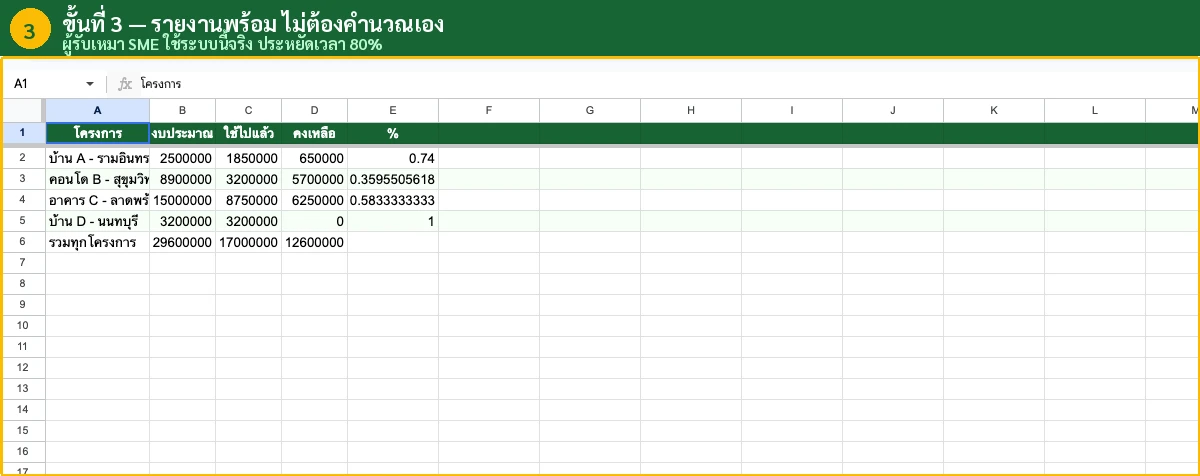กราฟกระแสเงินสดรายเดือน