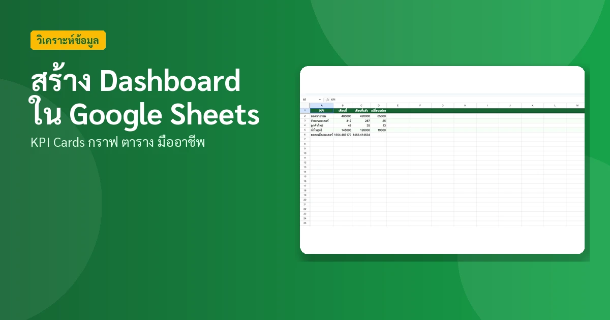 สร้าง Dashboard ใน Google Sheets